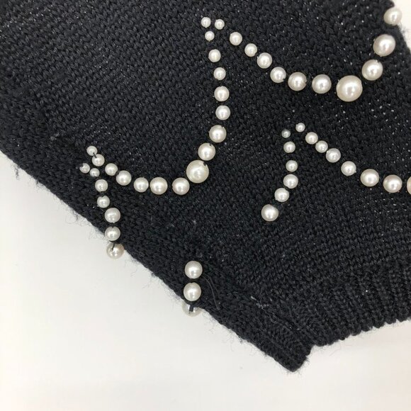 Vintage Franco Valero Black Pearl Embroidered Buttoned Wool blend Cardigan - Picture 12 of 15